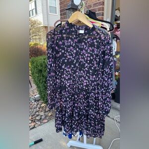 H&M Black Dress with Pink Floral Design